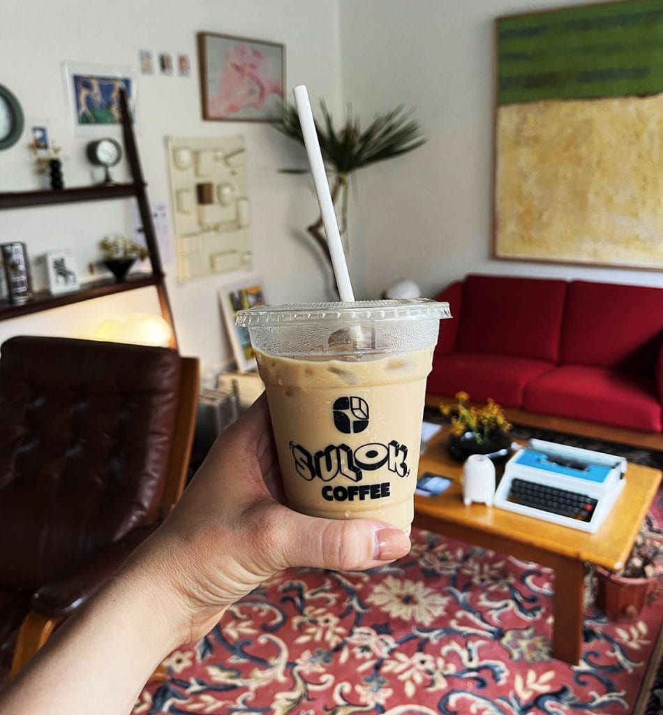 Sulok Coffee iced coffee drink being prepared